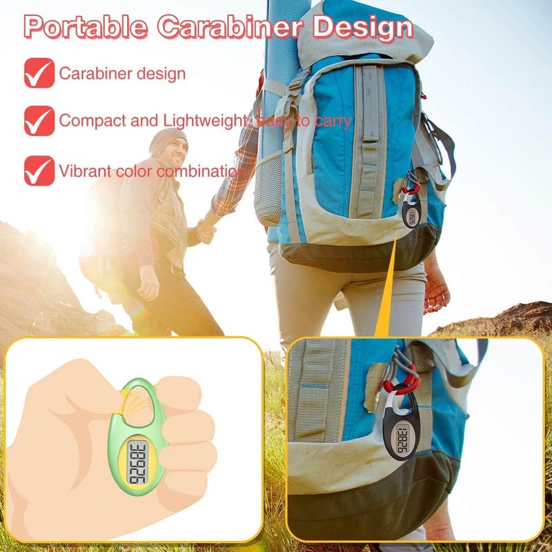 synwoo Simple 3D Step Counter, Walking Pedometer, Steps Tracker with Neck Lanyard/Carabiner for Men Women Teens Adults Seniors - Image 3